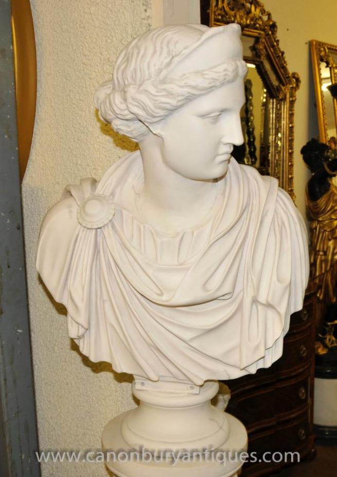 Marble Resin Bust Athena Greek Goddess Statue