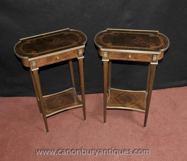 Pair Empire Side Tables In Kingwood Nightstands French Furniture