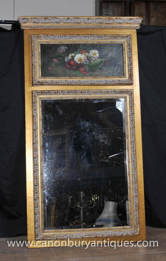 Victorian Gilt Mirror Oil Painting Floral Still Life