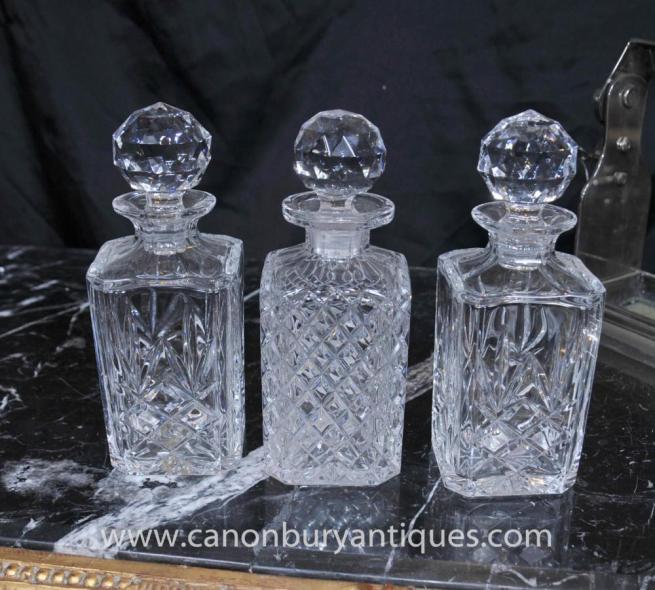 Victorian Silver Plate Tantalus Set Drinks Perfume Bottle 1920 Cut Glass