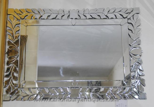 Art Deco Floral Mantle Mirror Glass Mirrors