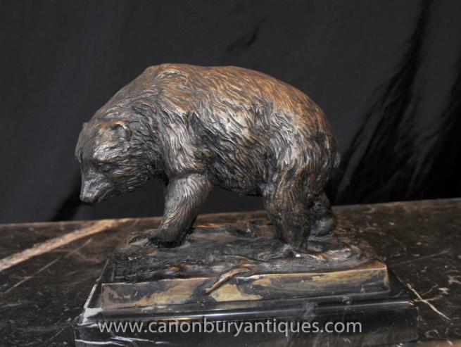 Bronze Bear Statue Signed Prince Brown Bears Animals Casting