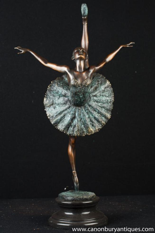 French Bronze Degas Ballerina Statue Ballet Figurine