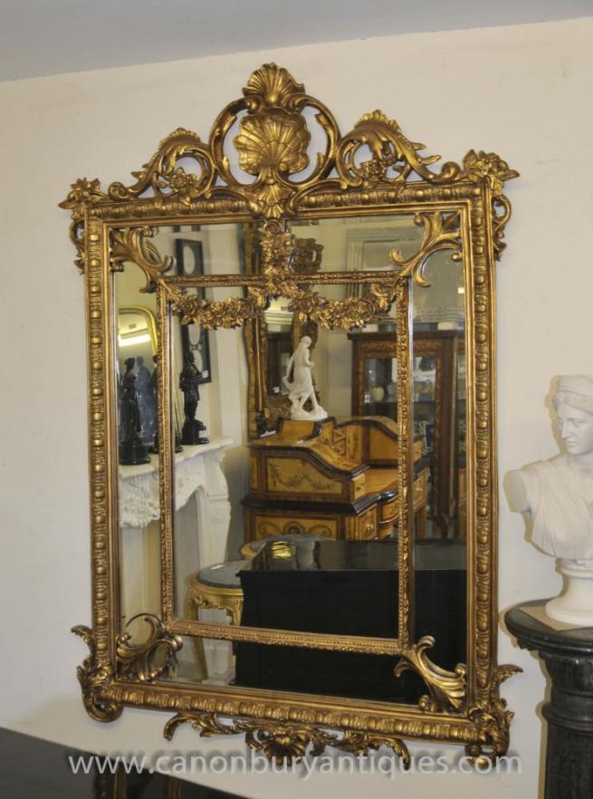 French Louis XV Rococo Mirror Gilt Mirrors