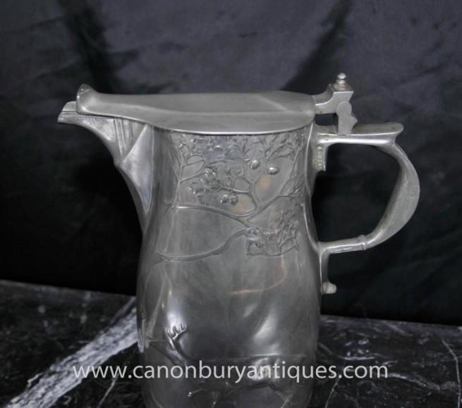 German Art Nouveau Silver Plate Jug Pitcher