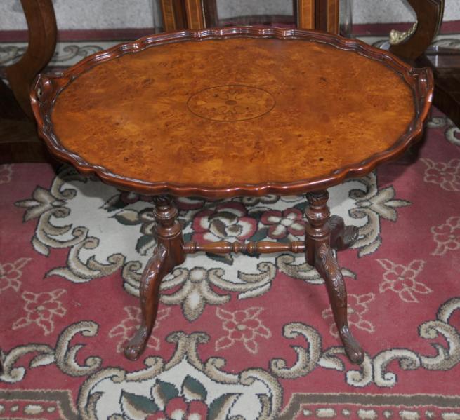 Victorian Oval Tray Table Walnut Side Tables
