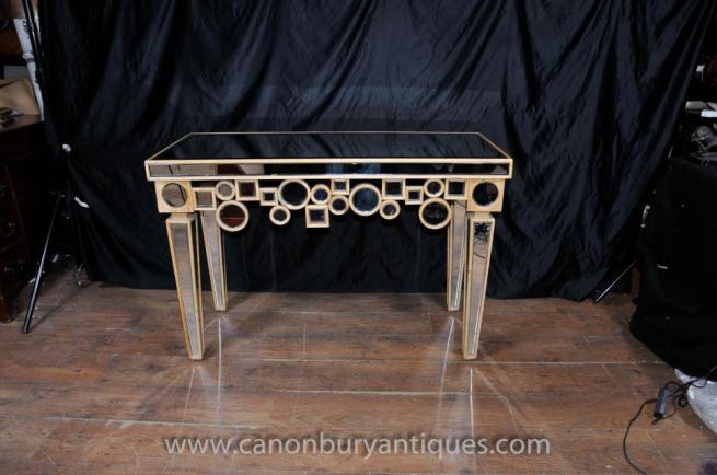Art Deco Mirrored Console Table Hall Tables Borghese Furniture