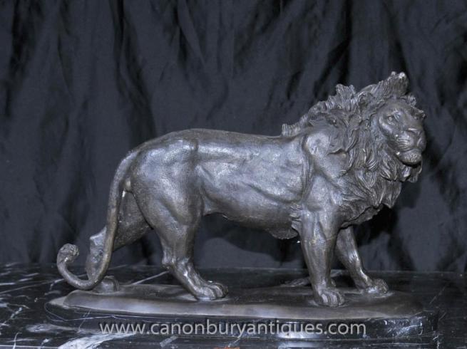 French Bronze Lion Statue Casting Cats Lions Animal Sculptures
