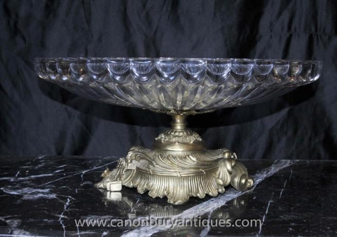 French Empire Crystal Glass Bowl on Stand Tureen Dish