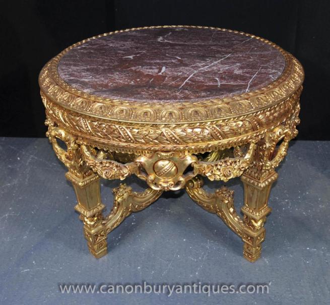 French Louis XV Gilt Centre Table Hand Carved Rococo