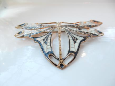 Art Deco Enameled Butterfly Brooch