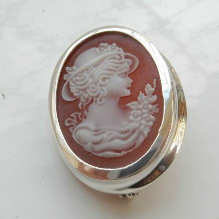 Classic Silver Cameo Brooch