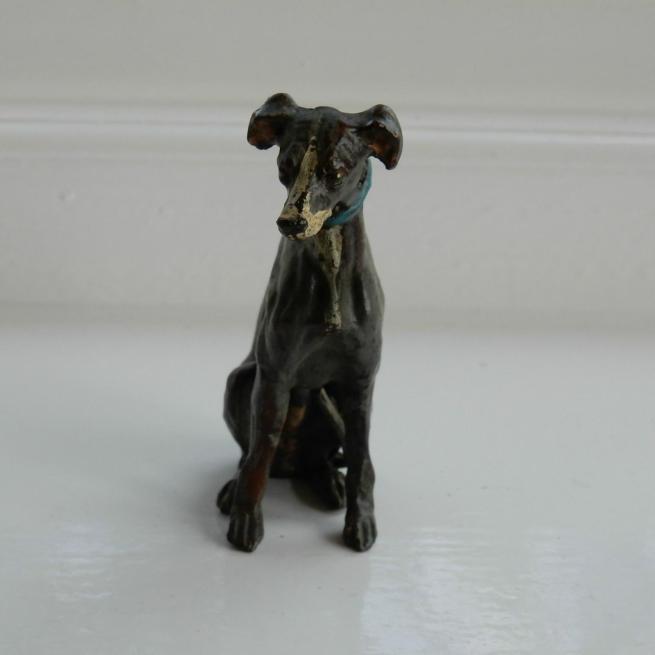 Hand Painted Bronze Greyhound