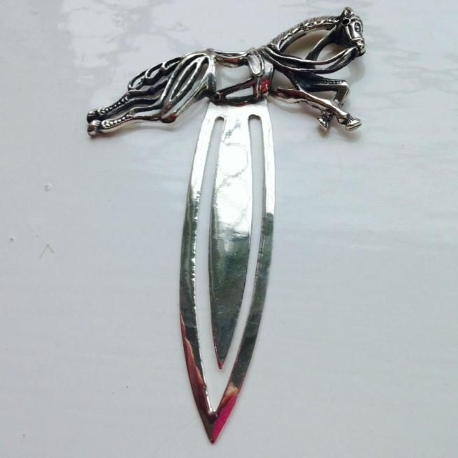 Silver Galloping Horse Bookmark Clip 