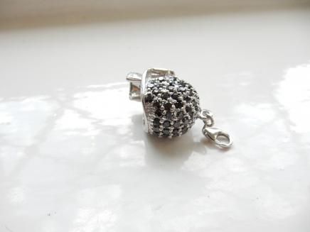 Silver & Swarovski Crystal Skull Charm
