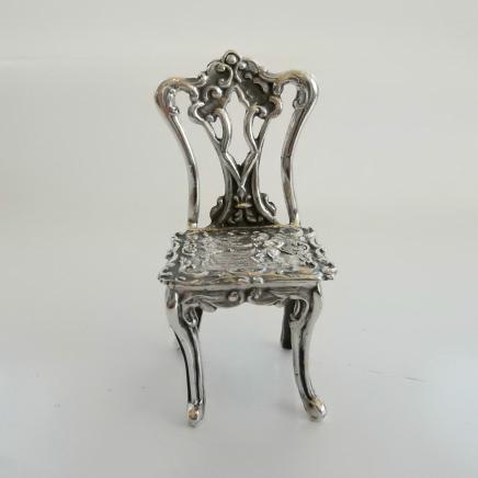 Solid Silver Dolls House Chair