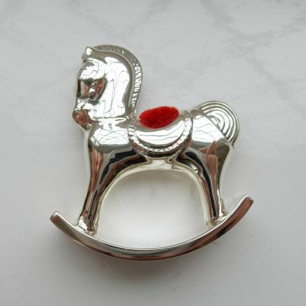  Solid Silver Rocking Horse Pin Cushion
