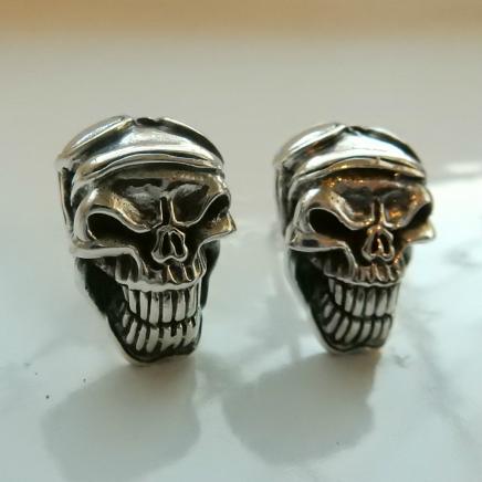 Solid Silver Skull Stud Earrings
