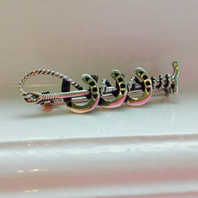 Sterling Silver Horse Show Riding Pin 