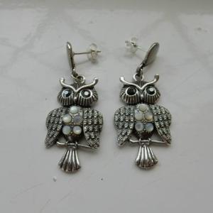 Sterling Silver Owl Earrings