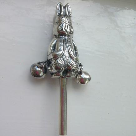 Sterling Silver Peter Rabbit Baby Rattle