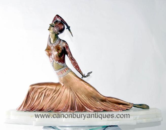 Art Deco Clara Bronze Statue Figurine by Demetre Chiparus