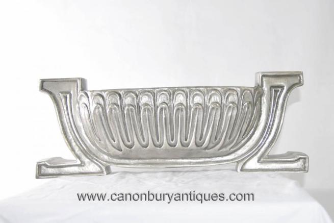 Art Nouveau Silver Bronze Platter Urn Vase Centrepiece Centerpiece