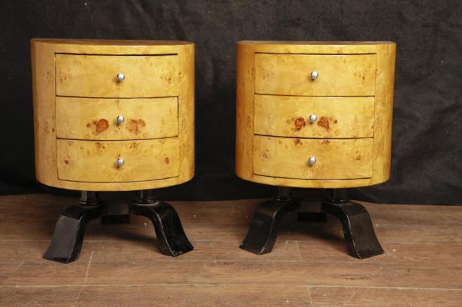 Pair Art Deco Bedside Chests Cabinets 1920s Interiors Nightstands 