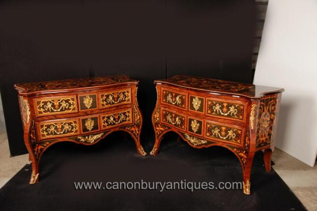 Pair Empire Commodes Chests Drawers French Napoleon Furniture