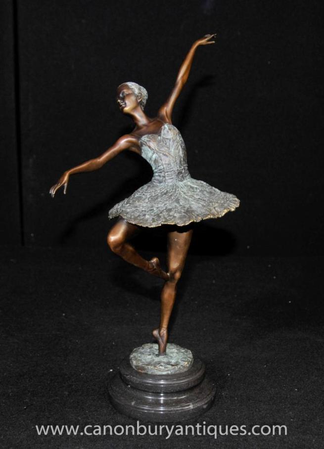 French Bronze Ballet Statue Figurine by Degas Ballerina