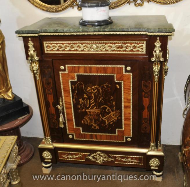 French Empire Sideboard Cabinet Marquetry Inlay