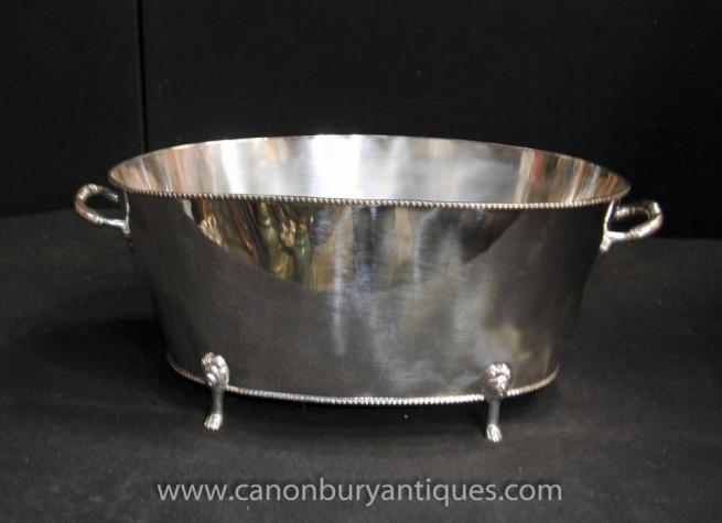 French Silver Plate Champagne Bucket Wine Cooler Planter