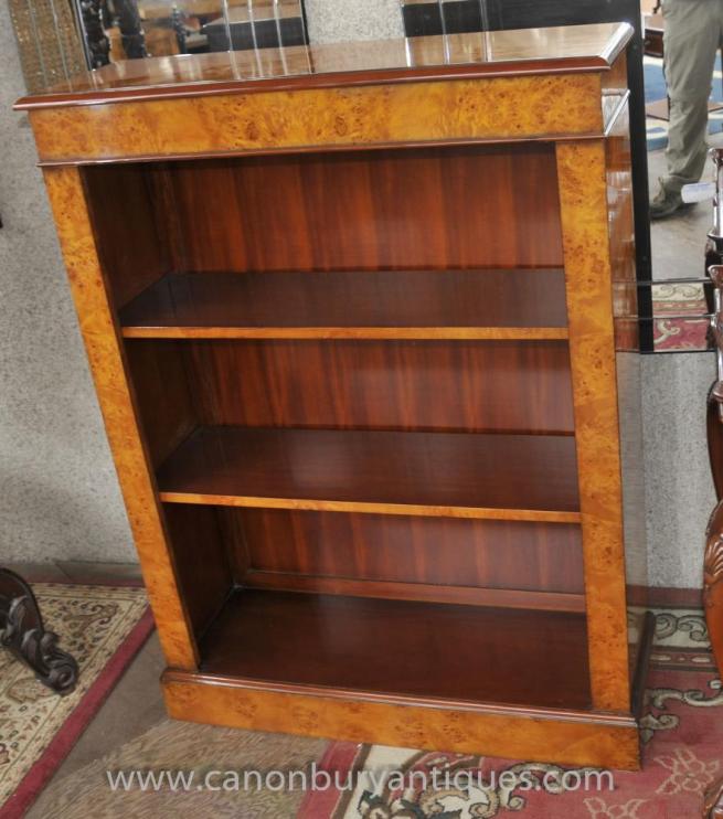 Regency Open Front Bookcase in Walnut Bookcases