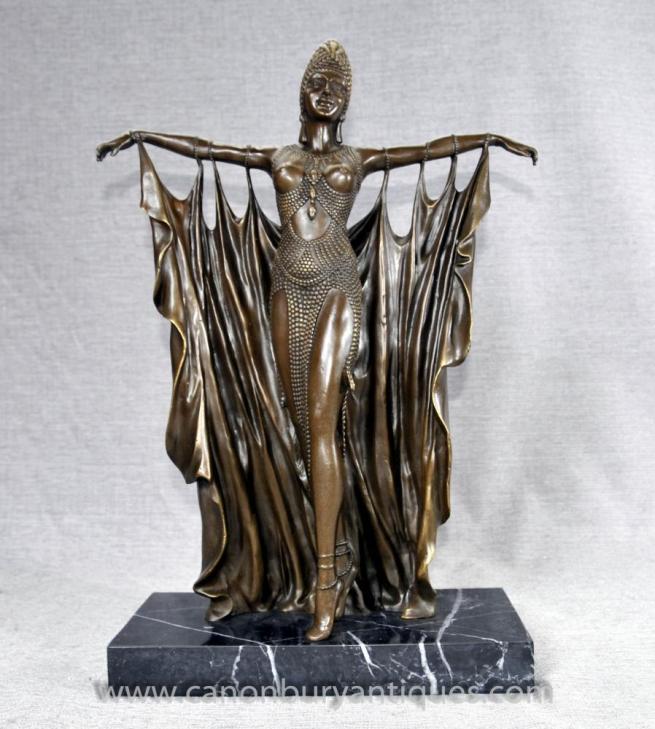 Art Deco Bronze Semiramis Dancer by Chiparus French Figurine