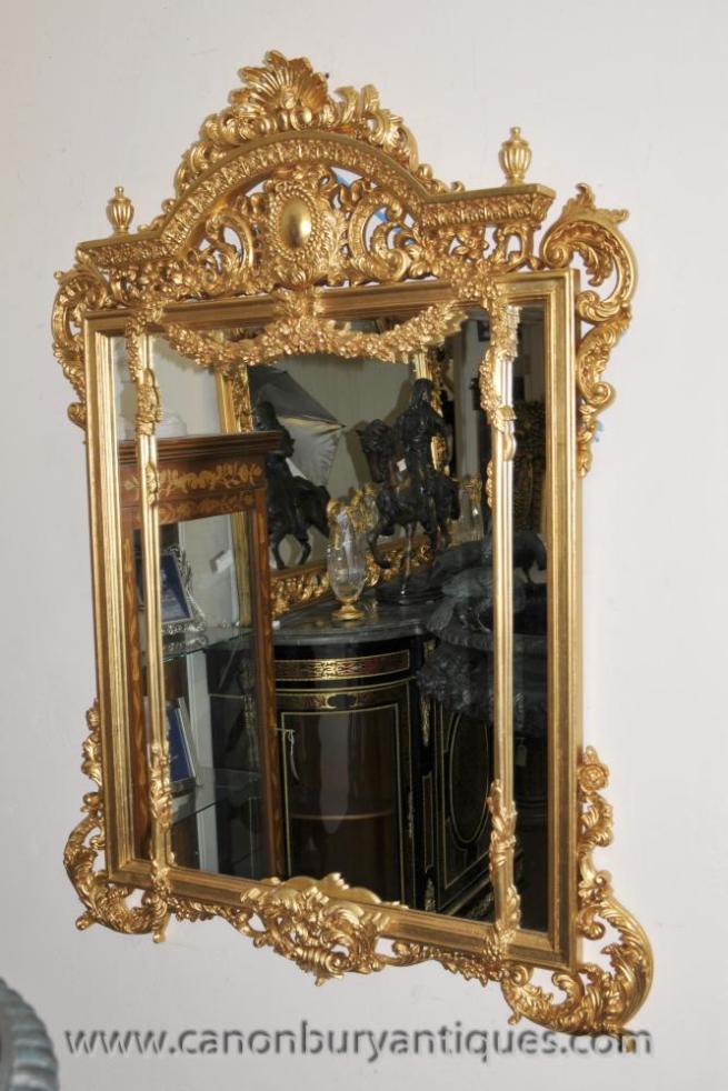 Big French Regence Gilt Pier Mirror Glass Mirrors