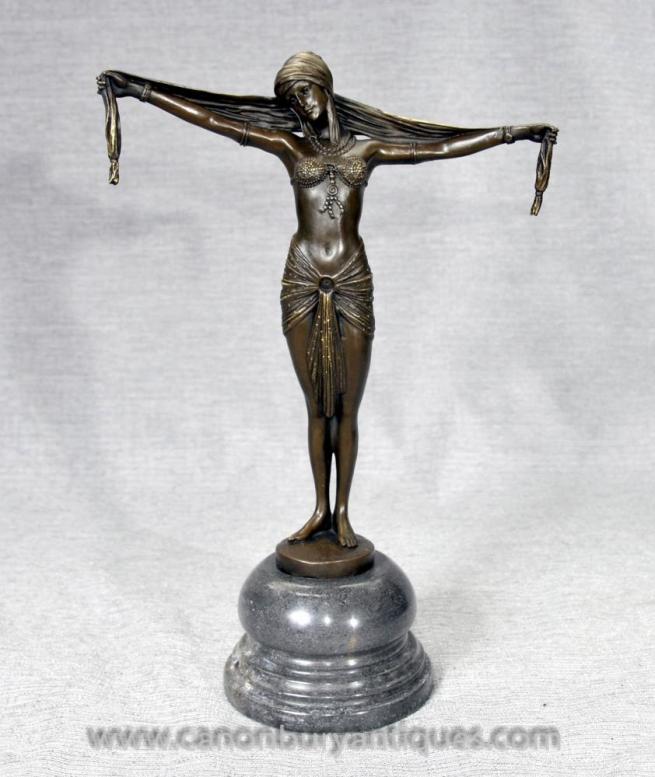 Dh Chiparus French Art Deco Bronze Dancer Figurine 1920s