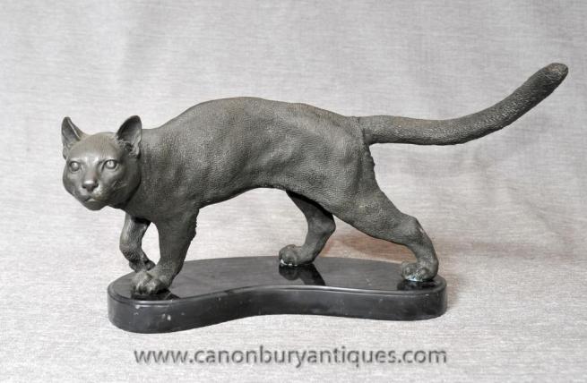 English Bronze Tabby Cat Statue Casting Cats Kitten
