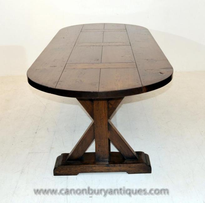 English Oak Refectory Table Farmhouse Furniture Trestle Tables