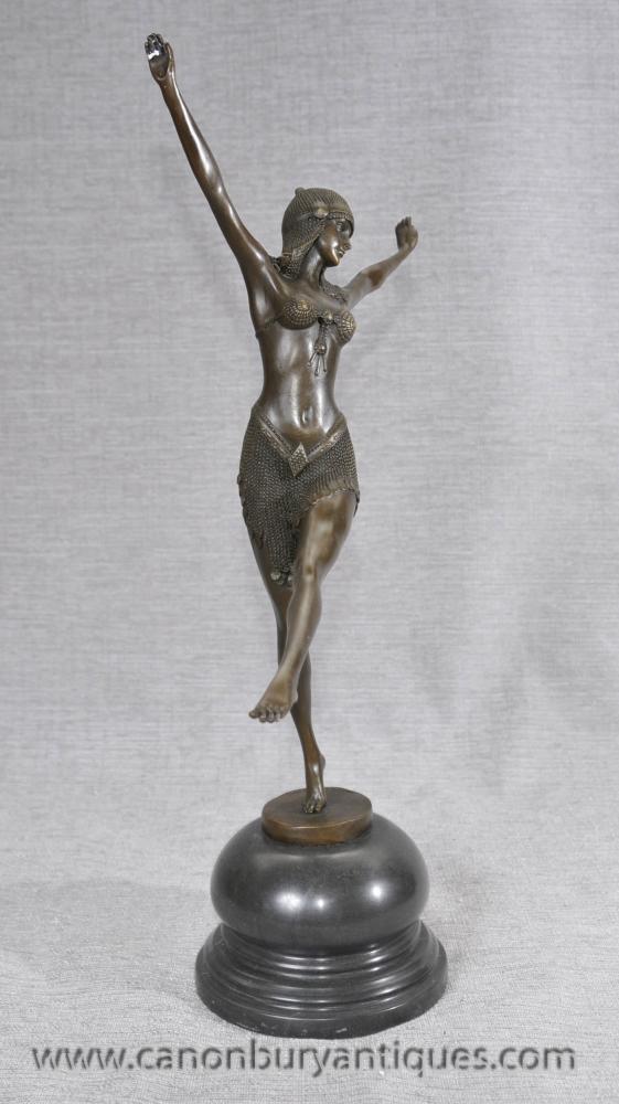 French Art Deco Bronze Figurine by Chiparus Dancer Girl