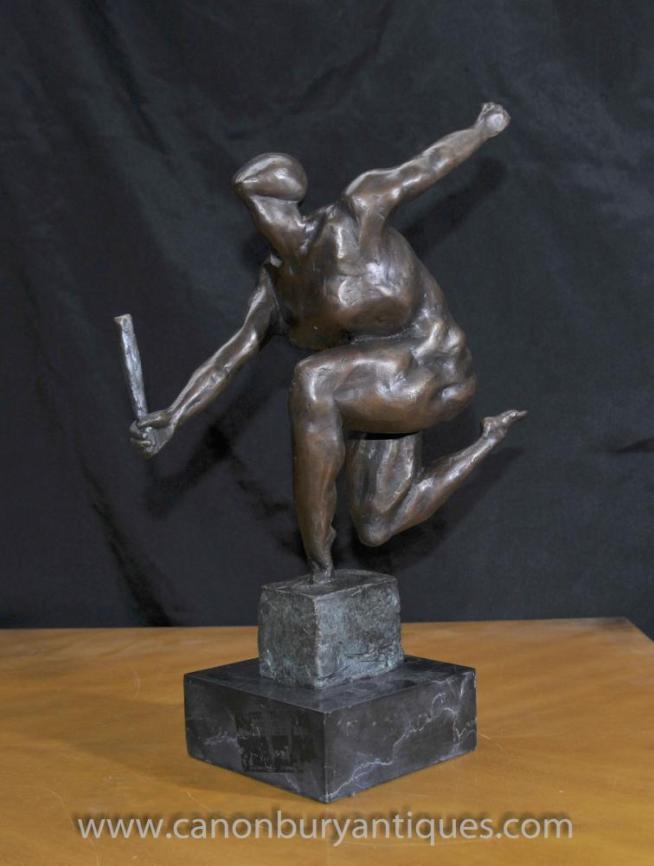 French Bronze Absract Art Cubist Statue Figurine