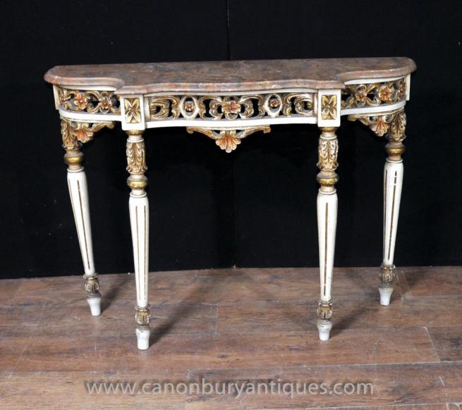 Italian Rococo Painted Console Hall Table Tables Furniture