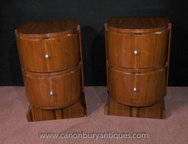 Pair Art Deco Nightstands Bedside Chests Tables 1920s Furniture