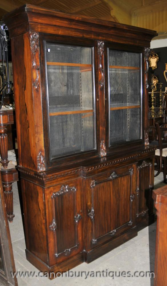 Antique Scottish Victorian Mahogany Five-Door Bookcase or Display Cabinet