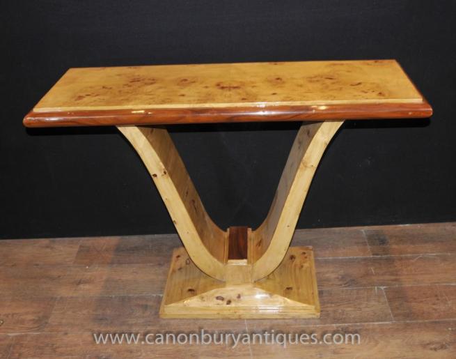 Art Deco Oggee Hall Table Birdseye Maple 1920s Console Tables