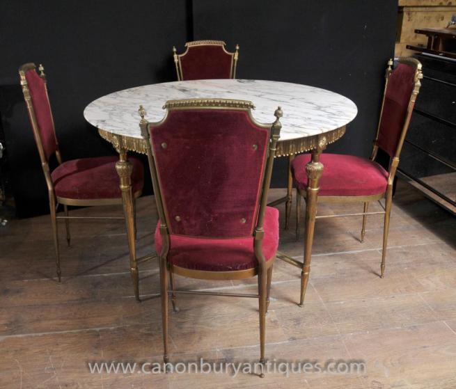 French Empire Dining Set Table and Chairs Ormolu