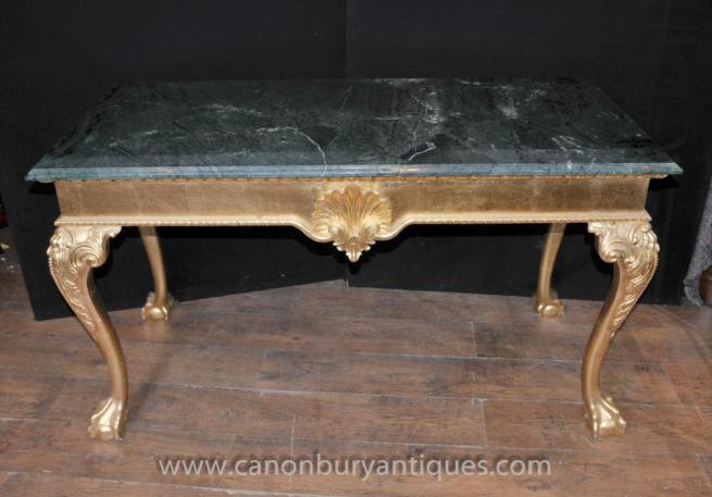 George III Queen Anne Gilt Console Table Hall Tables