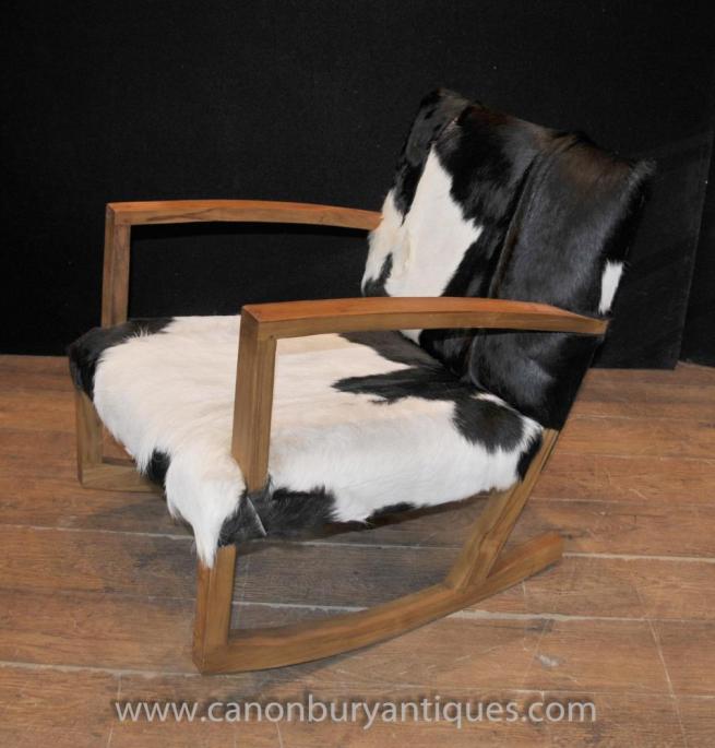 Modernist Funky Rocking Chair Animal Print Armchairs