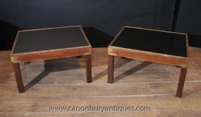Pair Steamer Trunk Side Tables Louis Vuitton Industrial Tops