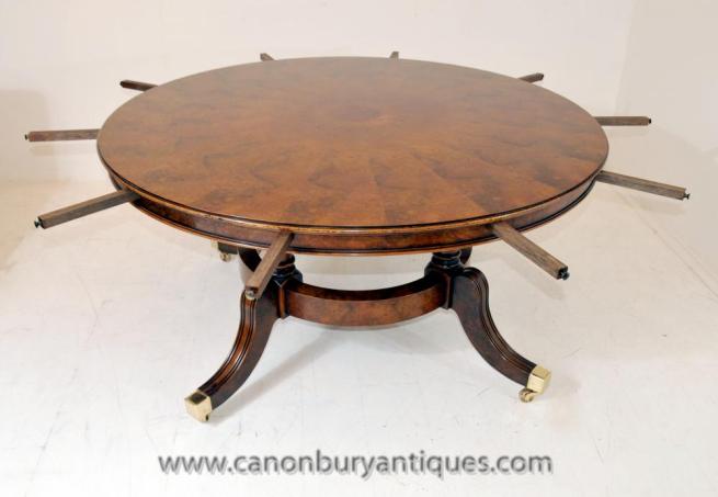 Regency Extending Jupes Dining Table in Walnut Round Tables