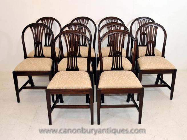 Set 10 Victorian Mahogany Dining Chairs Diners Furniture